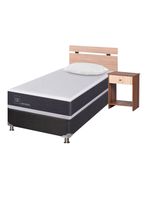 Cama Americana New Ortopedic B5 Black 1.5 Plazas + Almohada + Set Olmo Single