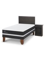 Cama Europea Ortopedic 1.5 Plazas Set Villarrica Gris