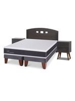 Cama Europea Ortopedic 2 Plazas Base Dividida Set Gales Gris