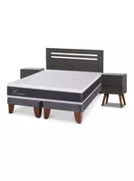 Cama Europea Ortopedic 2 Plazas Base Dividida Munich Gris