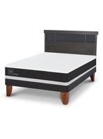 Cama Europea Ortopedic 2 Plazas Respaldo Dublin Gris