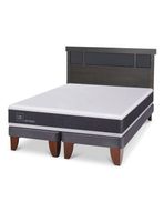 Cama Europea Ortopedic 2 Plazas Base Dividida Respaldo Dublin Gris