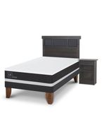 Cama Europea Ortopedic 1.5 Plazas Set Dublin Gris