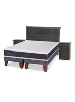 Cama Europea Ortopedic 2 Plazas Base Dividida Set Dublin Gris