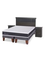 Cama Europea Ortopedic King + Set Dublin Gris