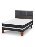 Cama Europea Ortopedic 2 Plazas Respaldo Torino Gris