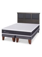 Cama Europea Ortopedic 2 Plazas Base Dividida Respaldo Torino Gris