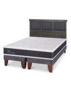 Cama Europea Ortopedic King Respaldo Torino Gris