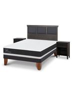 Cama Europea Ortopedic 2 Plazas Set Torino Gris