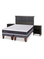 Cama Europea Ortopedic 2 Plazas Base Dividida Set Torino Gris