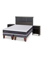 Cama Europea Ortopedic King + Set Torino Gris