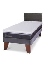 Cama Europea Ortopedic Advance 1.5 Plazas Respaldo Villarrica Gris