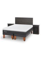 Cama Europea Ortopedic Advance King + Set Villarrica Gris