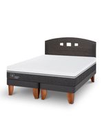 Cama Europea Ortopedic Advance 2 Plazas Base Dividida Respaldo Gales Gris