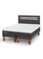 Cama Europea Ortopedic Advance 2 Plazas Base Dividida Respaldo Munich Gris