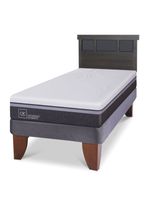 Cama Europea Ortopedic Advance 1.5 Plazas Respaldo Dublin Gris