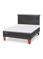 Cama Europea Ortopedic Advance 2 Plazas Respaldo Dublin Gris