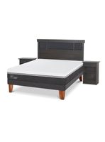 Cama Europea Ortopedic Advance 2 Plazas Set Dublin Gris