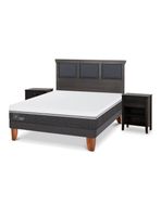 Cama Europea Ortopedic Advance 2 Plazas Set Torino Gris