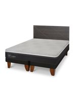 Cama Europea Hybrid Smart King + Respaldo Villarrica Gris