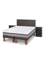 Cama Europea New Balance 2 Plazas Base Dividida + Set Villarrica Gris