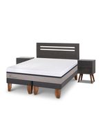 Cama Europea New Balance 2 Plazas Base Dividida Munich Gris