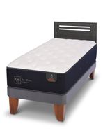 Cama Europea Premium 1.5 Plazas Respaldo Munich Gris