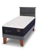 Cama Europea Premium 1.5 Plazas Respaldo Torino Gris