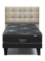 Cama Europea Brest Platinum 1.5 Plazas + Respaldo Tignes Arena