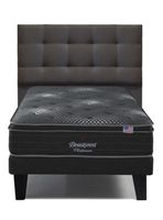 Cama Europea Brest Platinum 1.5 Plazas + Respaldo Tignes Marengo