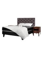 Cama Europea Terapeutic 2 Plazas + Set Muebles Capitoné + Textil