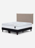 Cama Europea Art 4 2 Plazas Base Dividida + Respaldo Maurice Beige