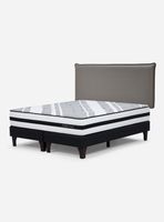 Cama Europea Driven 2 Plazas Base Dividida + Respaldo Maurice Gris