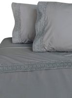 Sábanas 2 Plazas 180 Hilos Broderie Gris