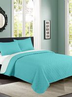 Quilt Bicolor 2 Plazas Turquesa