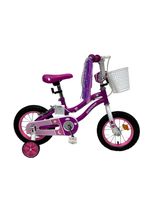 Bicicleta Infantil 12"" con Canasto y Ruedas Laterales Rosado