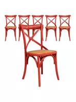 Set 6 Sillas Retro Rojo
