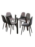 Juego Comedor Jockey Nogal + 6 Sillas