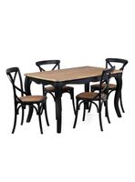 Comedor Vittoria Negro 4 Sillas Negro