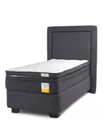 Cama Americana 1 Plaza + Topper + Respaldo