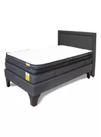 Cama Europea 1 Plaza + Topper + Respaldo