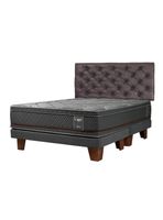 Cama Europea Everest Copper Black 2 Plazas Base Dividida Respaldo Capitoné