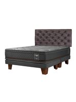 Cama Europea Everest Copper Black King Respaldo Capitoné