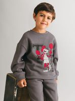 Polerón Fleece Crew Estampado Flock