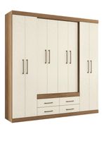 Clóset Nápoles 8 Puertas 4 Cajones Jatoba/Areia