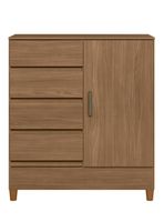 Cómoda Fit 1 Puerta 4 Cajones Jequitiba