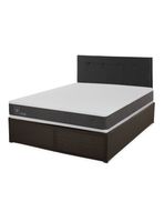 Cama Europea Iron Smart Ortopedic 2 Plazas + Respaldo Black + Faldón