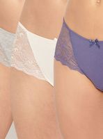 Pack 3 Pantaleta Detalle Encaje Frontal Liso