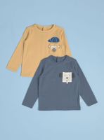 Polera Bipack con Bolsillo Estampado