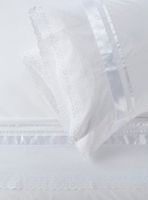 Sábanas 2 Plazas 220 Hilos Broderie Blanco